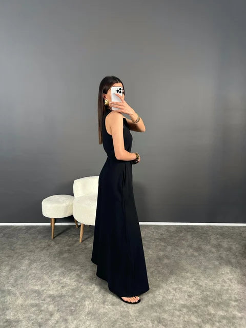 Combinaisons bleu pour femmes , ceinture sexy et unicolore.